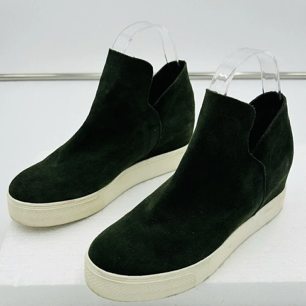 Steve Madden Bootie Sneakers Women's Wrangle Dark Green Suede Leather Size 7M